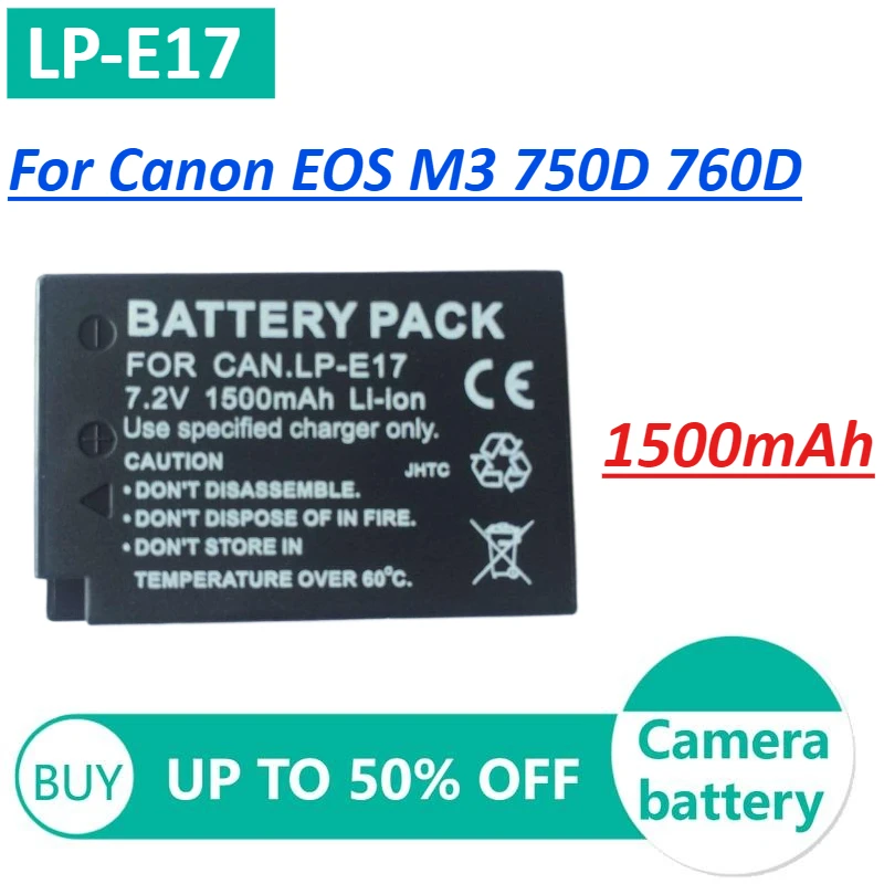 1500mAh LP-E17 LP E17 Camera Battery for Canon EOS M3 750D 760D Rechargeable Battery
1500mAh LP-E17 LP E17 Camera Battery for Canon EOS M3 750D 760D Rechargeable Battery