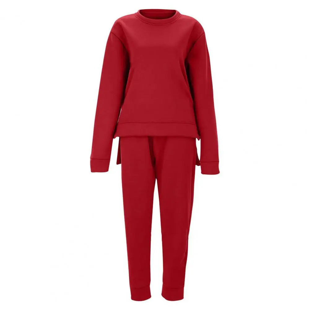 Women Top Pants Suit Women's 2-piece Round Neck Top Pants Set with Irregular Hem Drawstring Waist Long Sleeve Loose for Lady
Women Top Pants Suit Women's 2-piece Round Neck Top Pants Set with Irregular Hem Drawstring Waist Long Sleeve Loose for Lady
