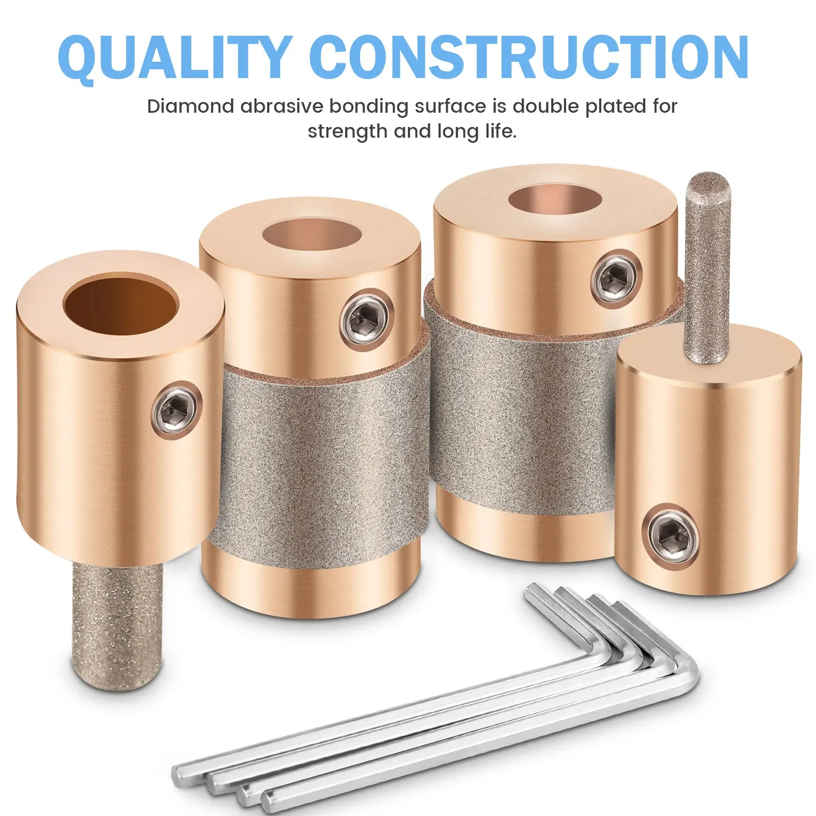 6/1Pcs Diamond Grinder Bit Head Tool Set Stained Glass Grinder Bit 1inch 3/4inch 1/4inch 1/8inch Multi-Size Brass Core Diamond
6/1Pcs Diamond Grinder Bit Head Tool Set Stained Glass Grinder Bit 1inch 3/4inch 1/4inch 1/8inch Multi-Size Brass Core Diamond