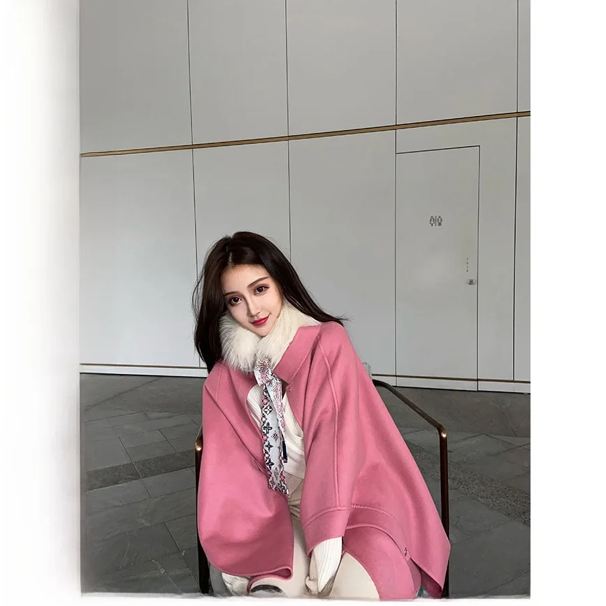 Pink Woolen Double-sided Trench Coat Women's Autumn Winter Short Coat Sweet Style Lantern Sleeve Long Sleeve Coat Viola 100
Pink Woolen Double-sided Trench Coat Women's Autumn Winter Short Coat Sweet Style Lantern Sleeve Long Sleeve Coat Viola 100