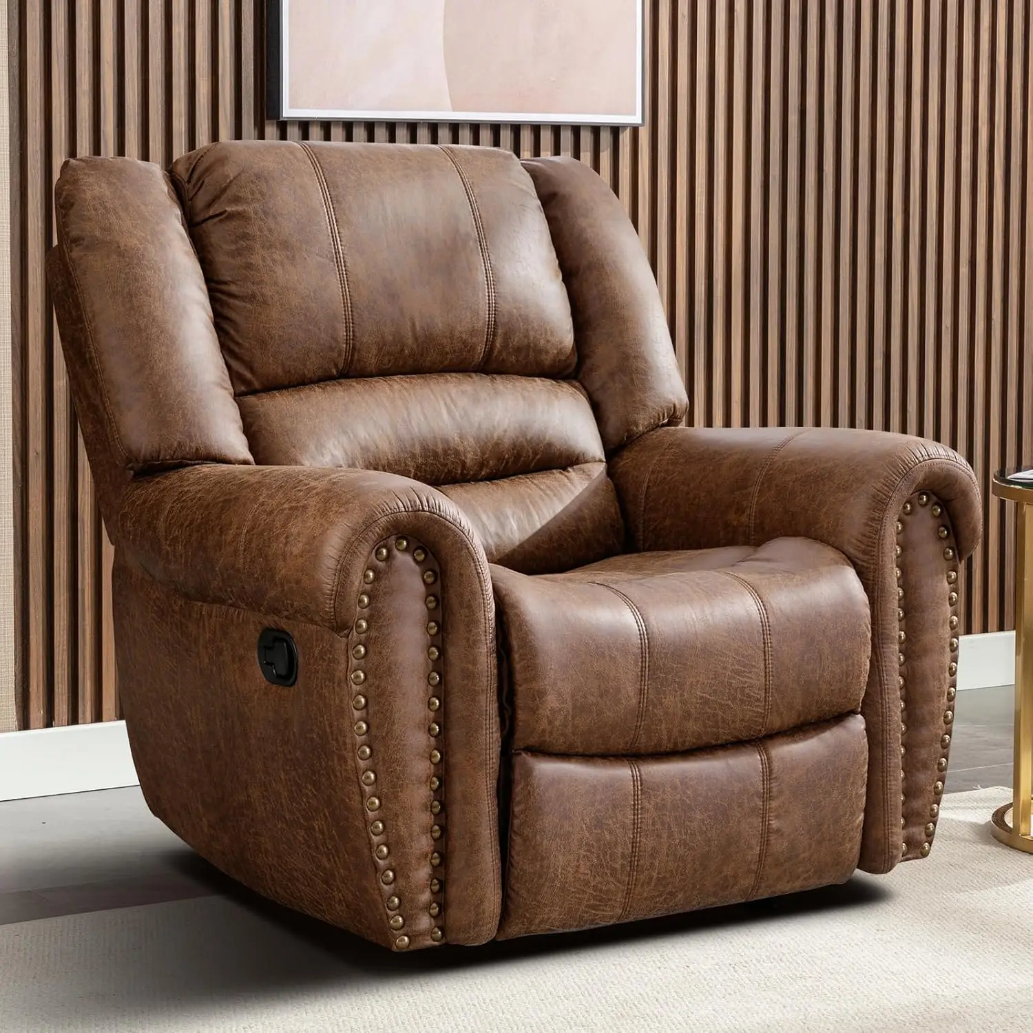 Rocker Recliner Chair, Leather Recliner Chair with Overstuffed Backrest and Armrests, Manual Single Sofa for Living, Customized
Rocker Recliner Chair, Leather Recliner Chair with Overstuffed Backrest and Armrests, Manual Single Sofa for Living, Customized