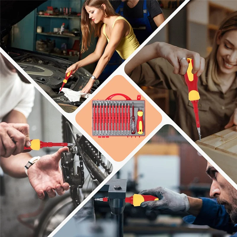 【Must-Haves】26-комплект 1000 В изолированный набор отверток для электрика, профессиональный набор электрических отверток, инструменты, часть для мужчин
【Must-Haves】26-комплект 1000 В изолированный набор отверток для электрика, профессиональный набор электрических отверток, инструменты, часть для мужчин