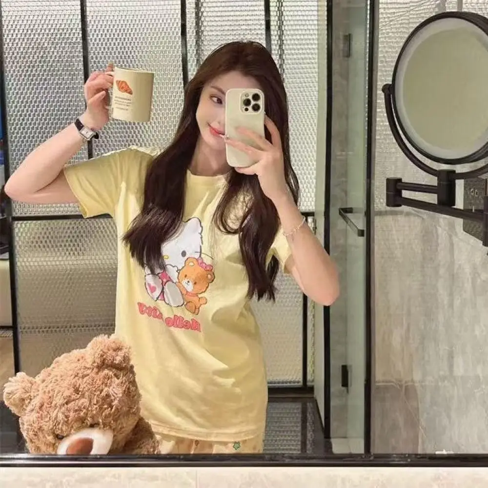 Sanrio Round Collar Polka Dots Trousers Summer Hello Kittys Printing Short Sleeve Pajamas Sweet Cute Stay At Home Kawaii Light
Sanrio Round Collar Polka Dots Trousers Summer Hello Kittys Printing Short Sleeve Pajamas Sweet Cute Stay At Home Kawaii Light