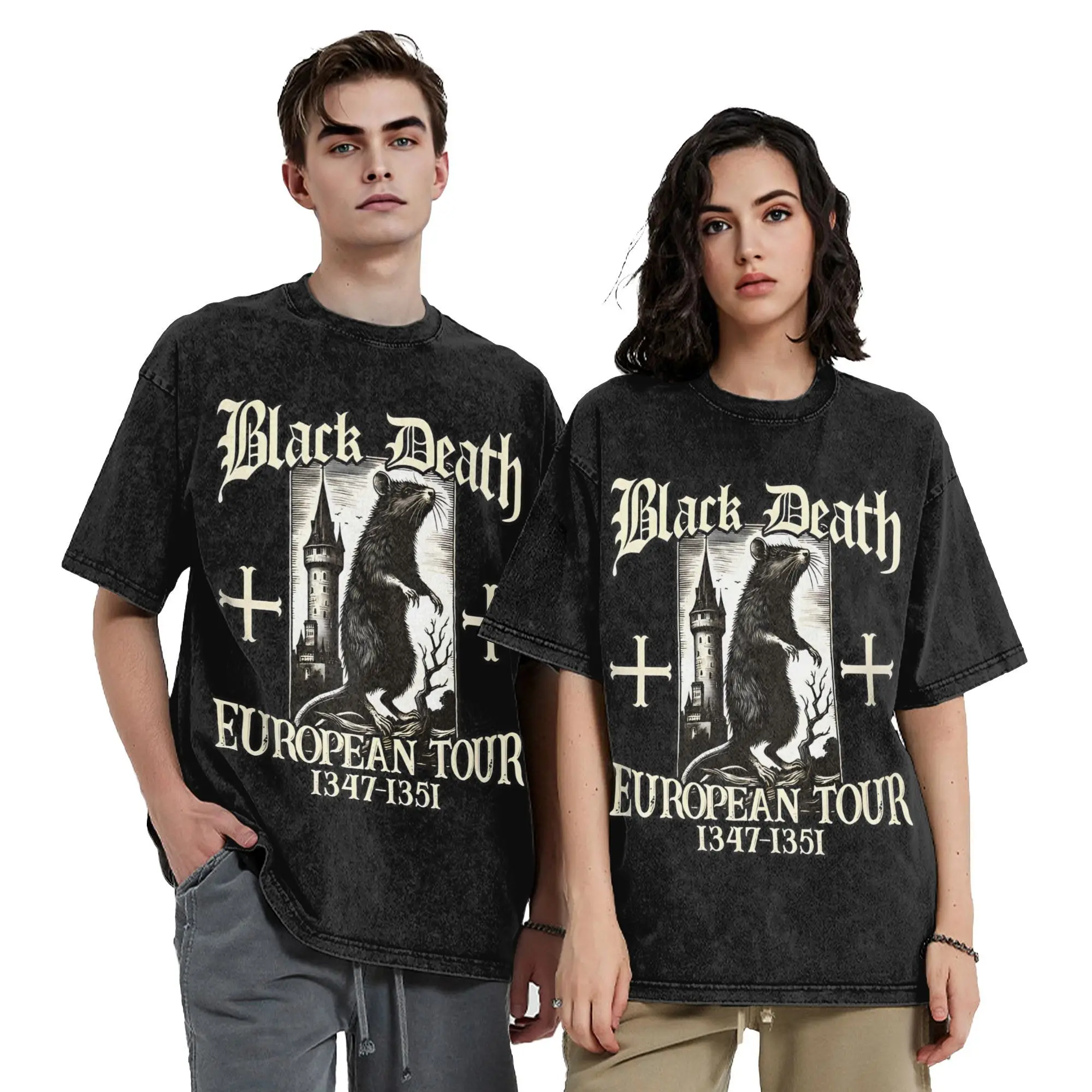 Bubonic Plague Black Death European Tour Vintage Washed T Shirt 100% Cotton T-Shirt Round Collar Tees Short Sleeve Clothing
Bubonic Plague Black Death European Tour Vintage Washed T Shirt 100% Cotton T-Shirt Round Collar Tees Short Sleeve Clothing