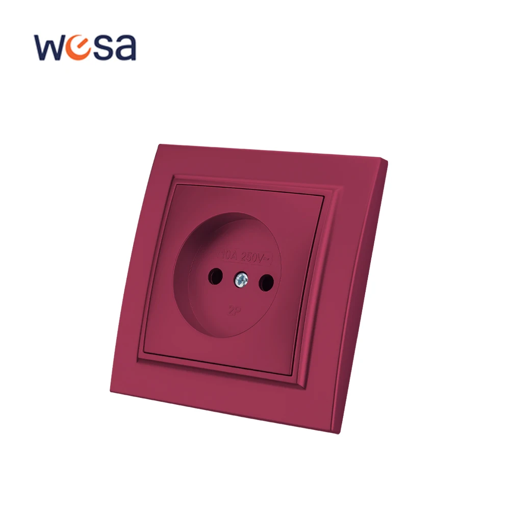 WESA Red Wall Surface Socket Plugs Power Socket EU Electrical Outlett Not Ground Flame Retardant Spray Paint Plastic Sockets
WESA Red Wall Surface Socket Plugs Power Socket EU Electrical Outlett Not Ground Flame Retardant Spray Paint Plastic Sockets