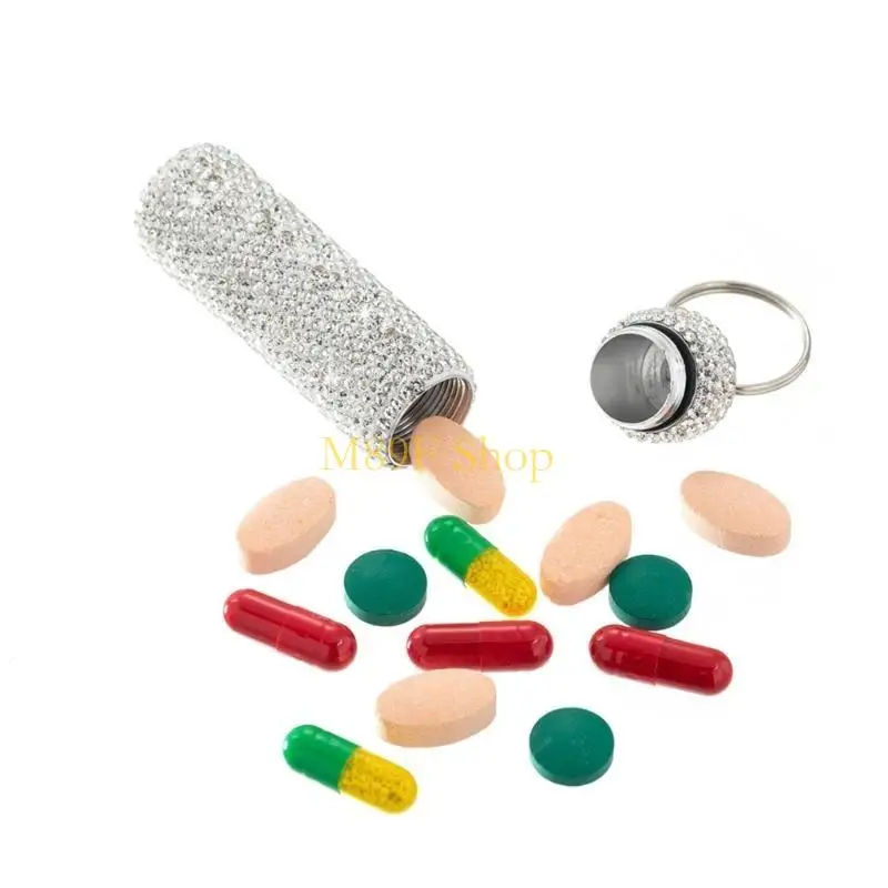M89F Rhinestones Pills Holder For Secure Medication Storage Travel or Home Use
M89F Rhinestones Pills Holder For Secure Medication Storage Travel or Home Use