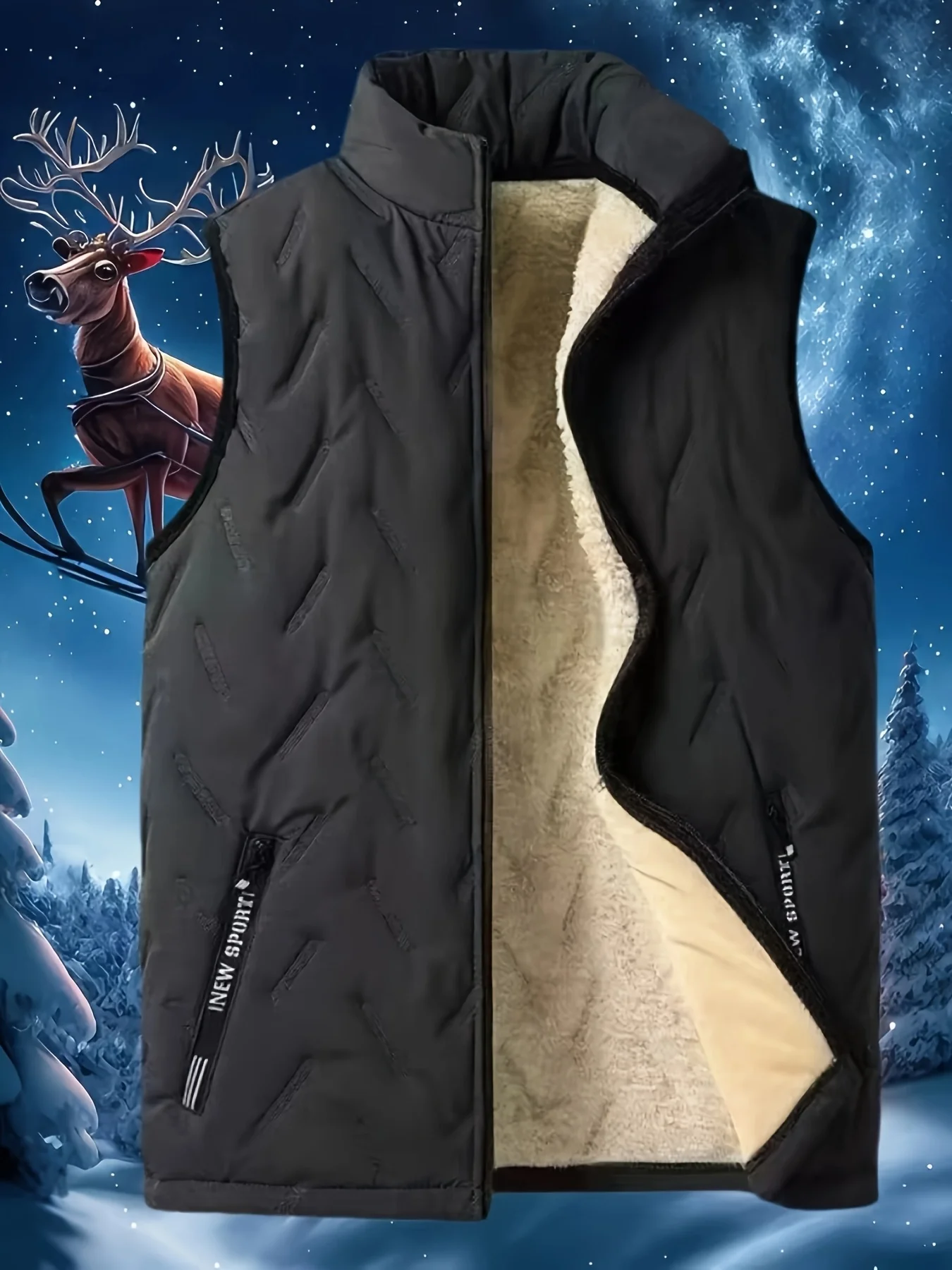 Men's Sleeveless Puffer Vest with Zipper Pocket - Warm Soft Fleece-Lined, Casual Style for Fall & Winter Geometric Pattern
Men's Sleeveless Puffer Vest with Zipper Pocket - Warm Soft Fleece-Lined, Casual Style for Fall & Winter Geometric Pattern