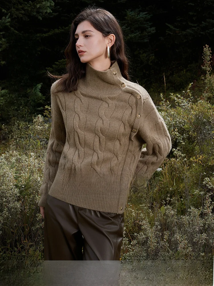 Elle Women's Woolen Knitwear Vintage Twist Collar Loose Fit Winter New Style Casual Feel Long Sleeve Crew Neck Sweater
Elle Women's Woolen Knitwear Vintage Twist Collar Loose Fit Winter New Style Casual Feel Long Sleeve Crew Neck Sweater