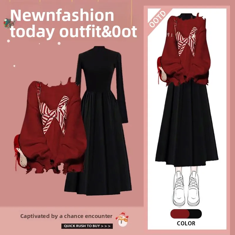 Spring New Arrival Women's Knitted Sweater And Slimming Dr Two-Piece Set Lazy Sle Faionable And Ele Feeling
Spring New Arrival Women's Knitted Sweater And Slimming Dr Two-Piece Set Lazy Sle Faionable And Ele Feeling