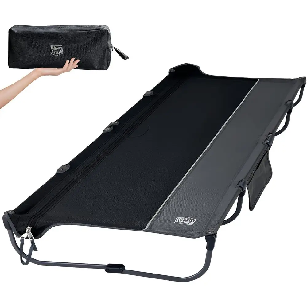Lightweight Portable Camping Cot with Zipper Closure, Carry Bag, Supports Up to 225lbs, Black
Lightweight Portable Camping Cot with Zipper Closure, Carry Bag, Supports Up to 225lbs, Black