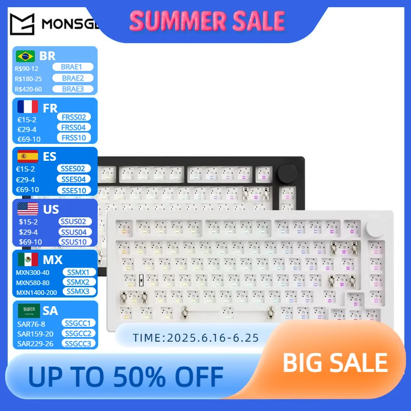 Akko MonsGeek M1 V5 Tri-mode Mechanical Keyboard Barebone Kit VIA 75% 3/5 Pins Customized Hot Swap RGB Rapid Disassemble Gasket
Akko MonsGeek M1 V5 Tri-mode Mechanical Keyboard Barebone Kit VIA 75% 3/5 Pins Customized Hot Swap RGB Rapid Disassemble Gasket
