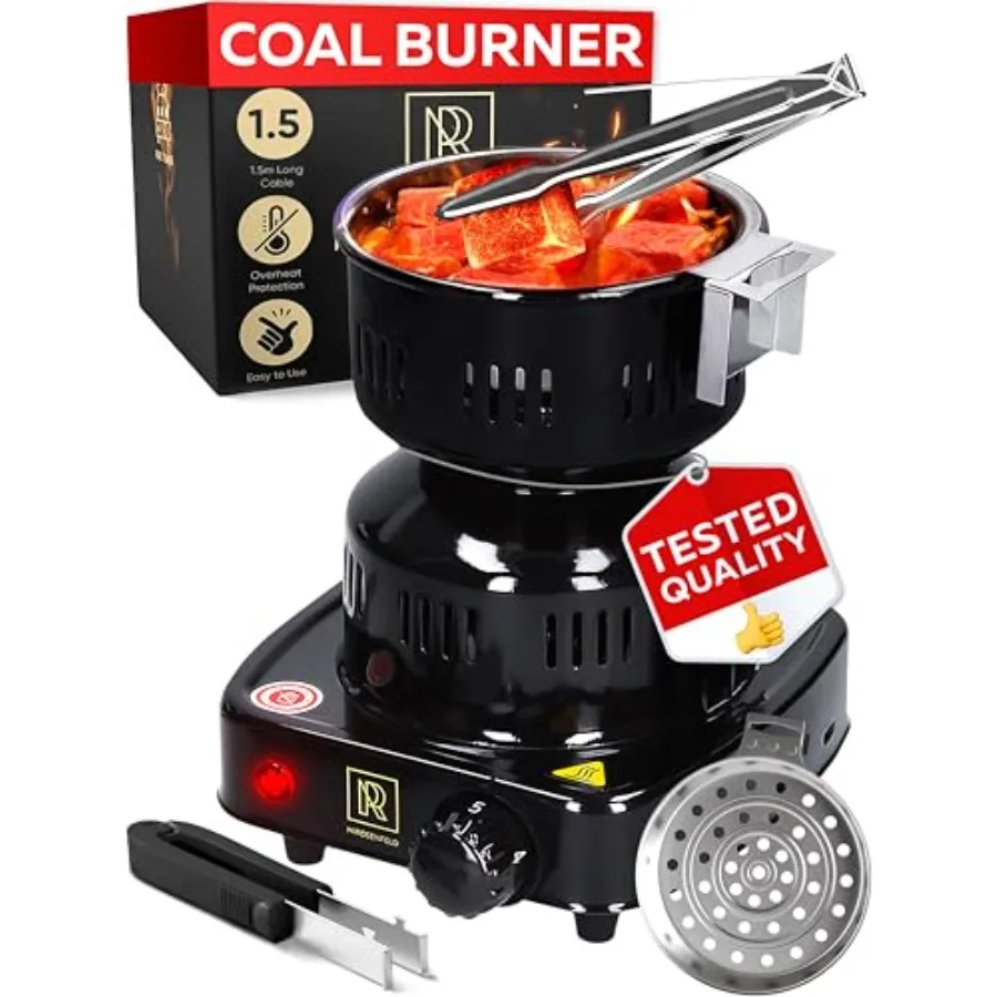 Charcoal Burner - Multipurpose Electric Charcoal Starter Appd Electric Stove - Coconut Coals Lighters with Tongs - 450W Electri
Charcoal Burner - Multipurpose Electric Charcoal Starter Appd Electric Stove - Coconut Coals Lighters with Tongs - 450W Electri