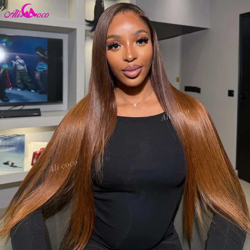 Ombre Brown Colored Straight Lace Front Human Hair Invisible HD Remy Pre Plucked Glueless Drawstring Wigs for Women 180 Density
Ombre Brown Colored Straight Lace Front Human Hair Invisible HD Remy Pre Plucked Glueless Drawstring Wigs for Women 180 Density