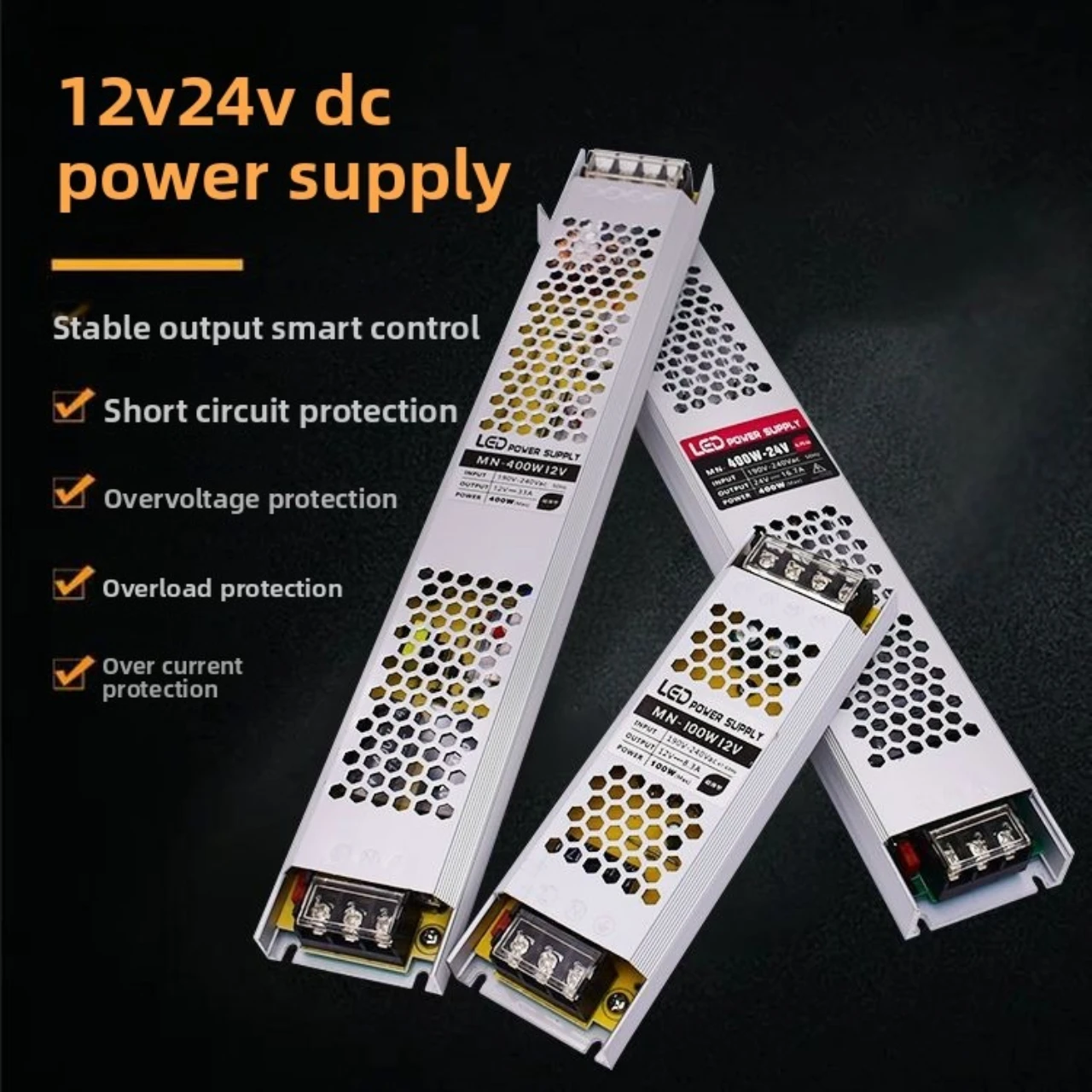DC 12V 24V Switching Power Supply AC110-250V Mute Lighting Transformers 60W 100W 200W 300W 400W LED Light Driver Power Adapter
DC 12V 24V Switching Power Supply AC110-250V Mute Lighting Transformers 60W 100W 200W 300W 400W LED Light Driver Power Adapter
