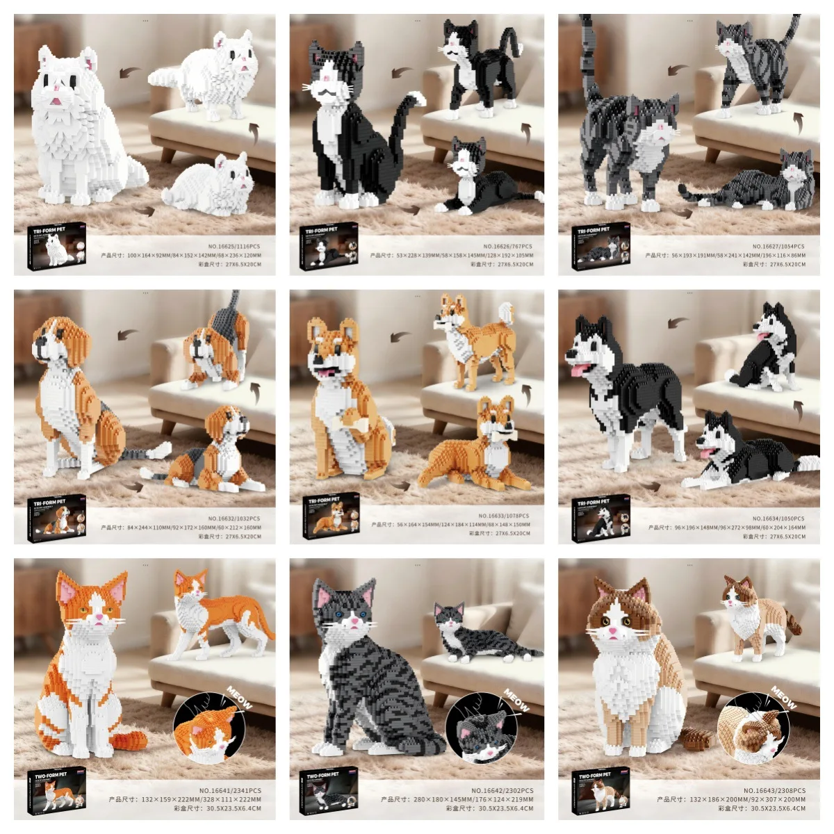 Balody Animal Pets Micro Building Blocks Dog Cat Beagle Ragdoll Tabby Cat Model Assembly Puzzle Mini Brick Figure Toy for Gift
Balody Animal Pets Micro Building Blocks Dog Cat Beagle Ragdoll Tabby Cat Model Assembly Puzzle Mini Brick Figure Toy for Gift