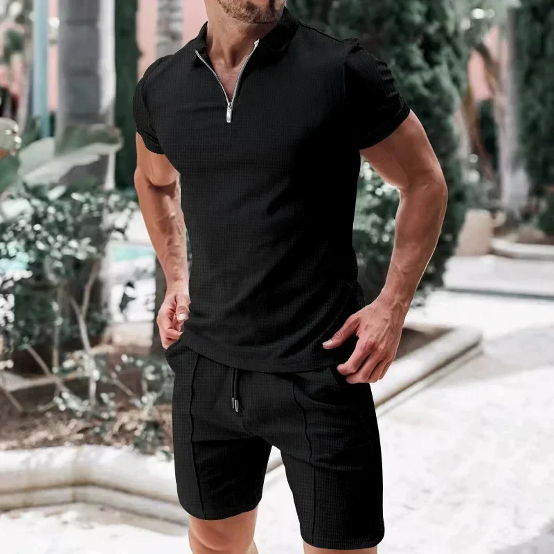 Europe and America Men's Casual Solid Color POLO Shirt Summer New Fashion Trend Fitness Sports Loose Short Sleeve Shorts Suit
Europe and America Men's Casual Solid Color POLO Shirt Summer New Fashion Trend Fitness Sports Loose Short Sleeve Shorts Suit