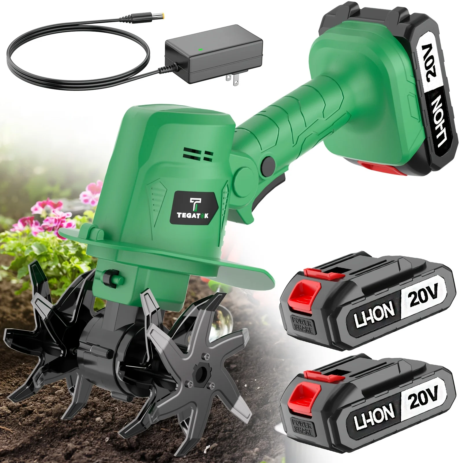 20V Handheld Electric Tiller - 9-Inch 235RPM Garden Cultivator with Batteries, Lightweight Metal Soil Tiller for Efficient Weeding & Soil Aeration, Ergonomic Handle & Portable Design Suitable for Courtyard And Garden
20V Handheld Electric Tiller - 9-Inch 235RPM Garden Cultivator with Batteries, Lightweight Metal Soil Tiller for Efficient Weeding & Soil Aeration, Ergonomic Handle & Portable Design Suitable for Courtyard And Garden