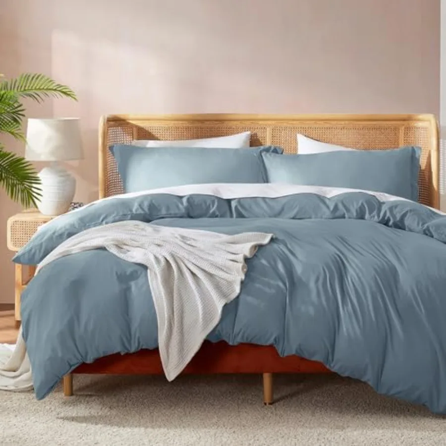 Stone Blue California King Duvet Cover Sets - Soft Double Brushed Cal King Duvet Cover, 3 Piece, with Button Closure, 1 Duvet C
Stone Blue California King Duvet Cover Sets - Soft Double Brushed Cal King Duvet Cover, 3 Piece, with Button Closure, 1 Duvet C