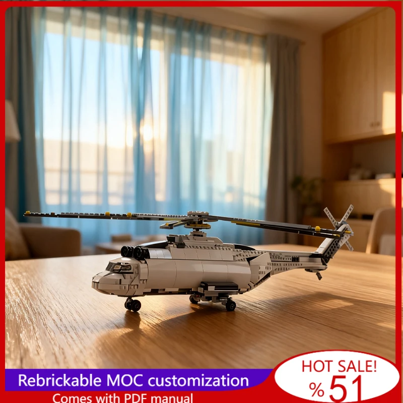 731 Parts MOC City Transportation Mi 6 Cargo Helicopter Model Custom Puzzle Bricks DIY Creative Assembly Kids Adults Xmas Gifts
731 Parts MOC City Transportation Mi 6 Cargo Helicopter Model Custom Puzzle Bricks DIY Creative Assembly Kids Adults Xmas Gifts