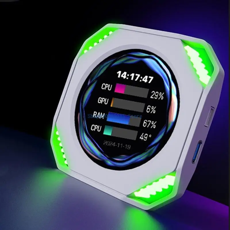 ARGB Enableds Round Display Screen For Real Time CPU GPU Frequency Trackings