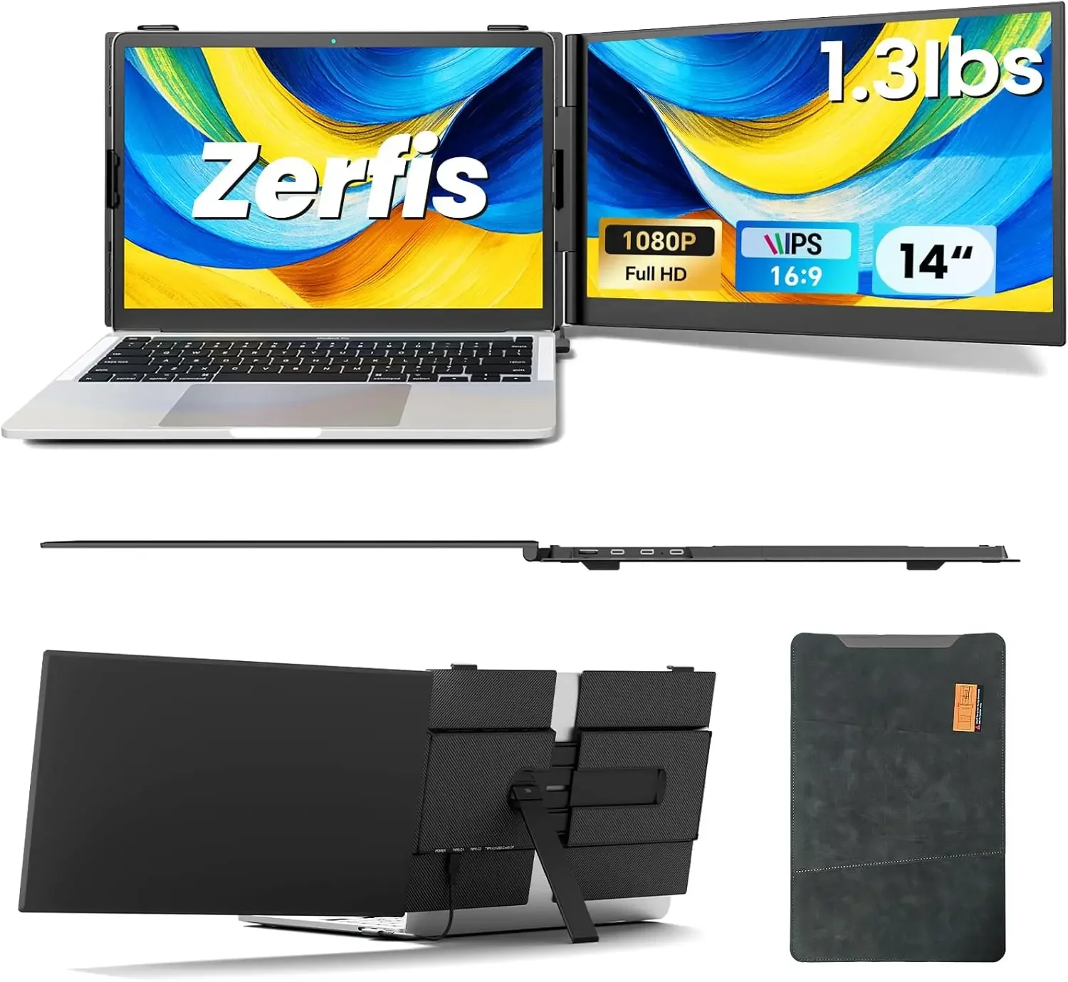 Laptop Screen Extender, Ultra-Thin 14" FHD 1080P Portable Monitor for Laptop, 1.3lbs Lightweight Dual Monitor Extender Plug & Pl
Laptop Screen Extender, Ultra-Thin 14" FHD 1080P Portable Monitor for Laptop, 1.3lbs Lightweight Dual Monitor Extender Plug & Pl