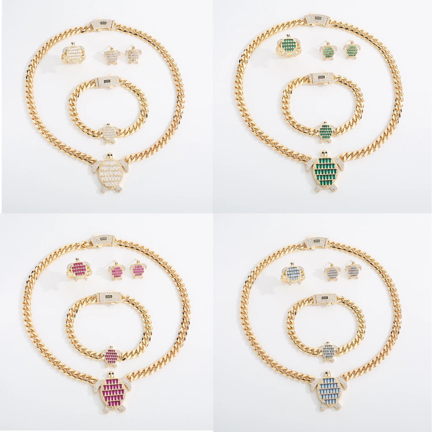 Women's cute little turtle multi-color zircon jewelry set women's vintage sea animal engagement jewelry free shipping item
Women's cute little turtle multi-color zircon jewelry set women's vintage sea animal engagement jewelry free shipping item