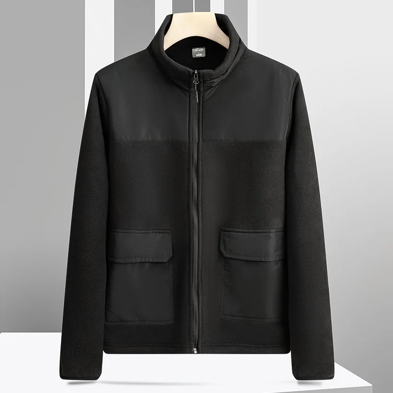New Men'S Winter Spliced Warm Polar Fleece Stand Up Collar Jacket With Long Sleeves Soft Heat Storage Windproof Zipper Coat
New Men'S Winter Spliced Warm Polar Fleece Stand Up Collar Jacket With Long Sleeves Soft Heat Storage Windproof Zipper Coat