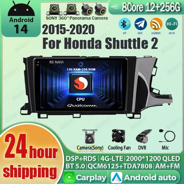Android 14 Carplay Auto Qualcomm 2K Screen Car Radio Player For Honda Shuttle 2 2015-2020 GPS Wifi 4G navigation Stereo BT Video
Android 14 Carplay Auto Qualcomm 2K Screen Car Radio Player For Honda Shuttle 2 2015-2020 GPS Wifi 4G navigation Stereo BT Video