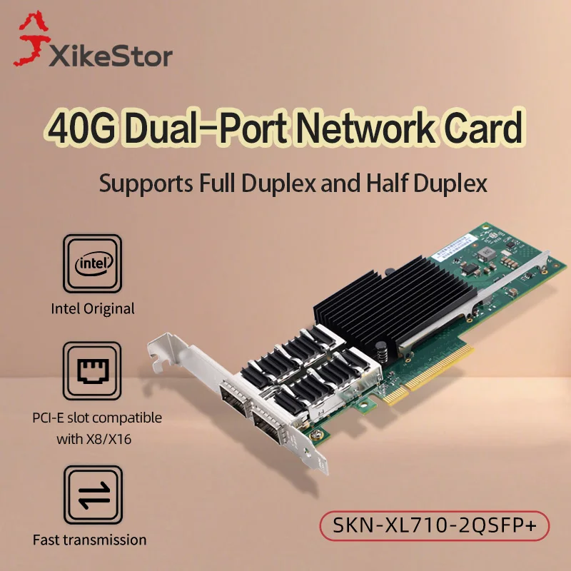 Чип XikeStor Intel XL710-QDA2 PCIE X8, двойной порт QSFP+, 40 Гбит/с, сетевая карта для ПК/NAS/Server, SKN-XL710-2QSFP+
Чип XikeStor Intel XL710-QDA2 PCIE X8, двойной порт QSFP+, 40 Гбит/с, сетевая карта для ПК/NAS/Server, SKN-XL710-2QSFP+