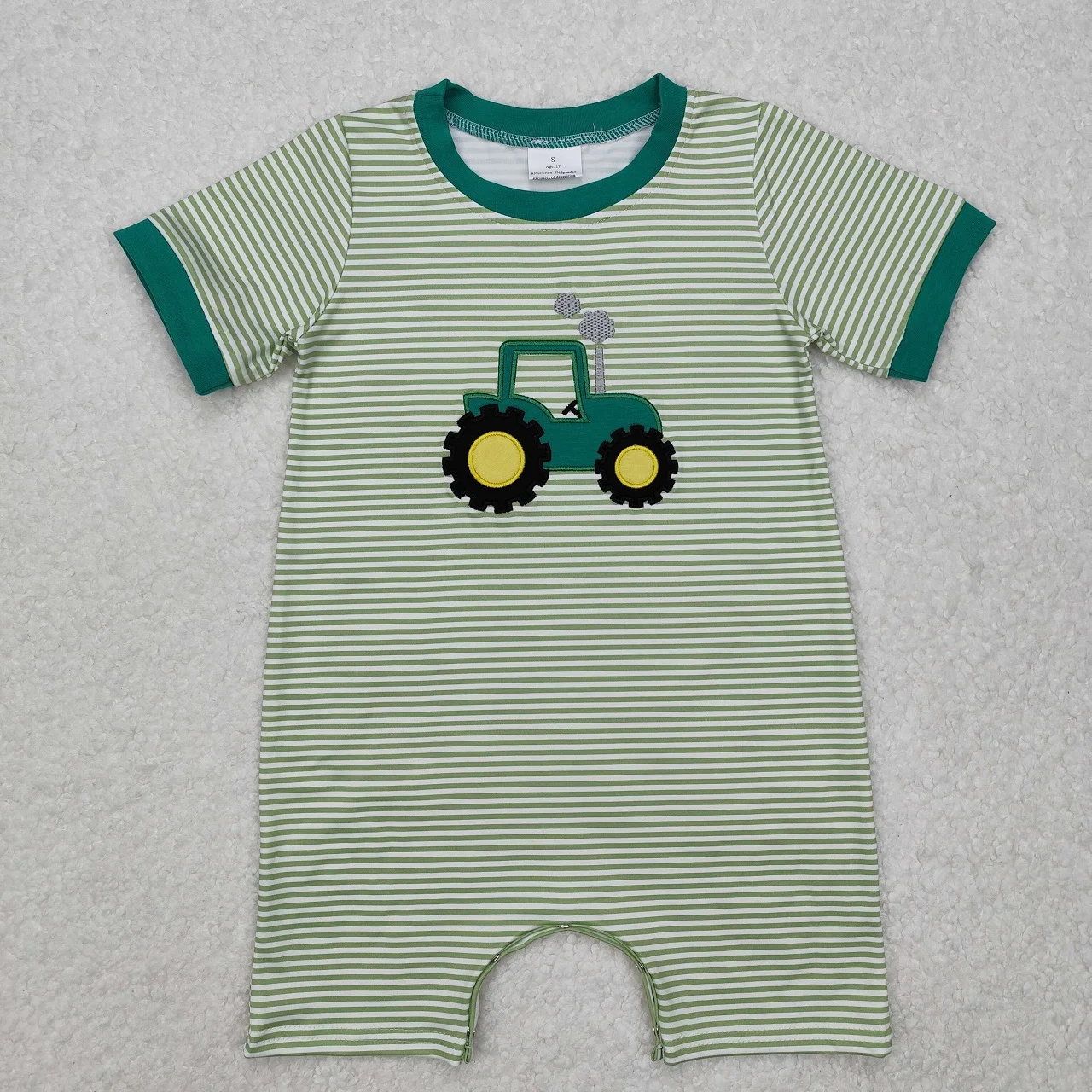 Wholesale Newborn Toddler Stripes Embroidery Tractor Romper Kid Children Infant Jumpsuit Baby Boy Stripes Short Sleeves Clothing
Wholesale Newborn Toddler Stripes Embroidery Tractor Romper Kid Children Infant Jumpsuit Baby Boy Stripes Short Sleeves Clothing