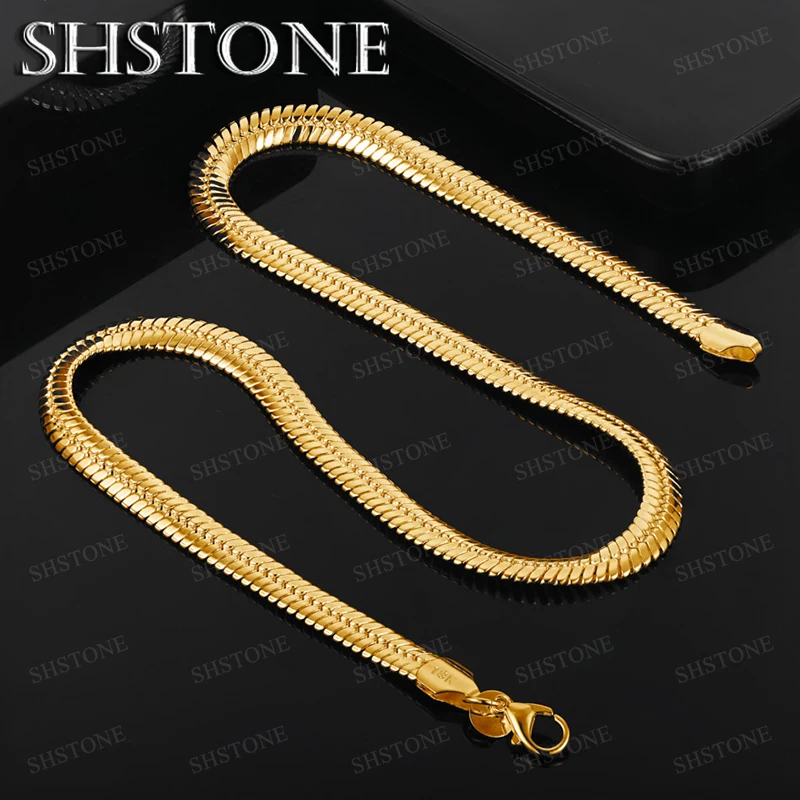 8mm 18k Gold Snake Chain Necklace Side Chain Fashion Trendy Design Jewelry For Men Women Party Birthdays Christmas Simple Gift
8mm 18k Gold Snake Chain Necklace Side Chain Fashion Trendy Design Jewelry For Men Women Party Birthdays Christmas Simple Gift