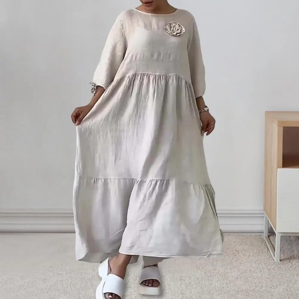 Elegant A-line Women Dress Stylish Women's Maxi Midi Dresses For Wear A-line Summer Dress Loose Fit Short Sleeve Dress Crew Neck
Elegant A-line Women Dress Stylish Women's Maxi Midi Dresses For Wear A-line Summer Dress Loose Fit Short Sleeve Dress Crew Neck