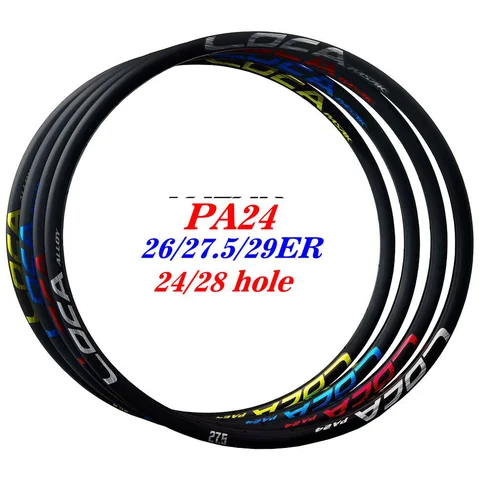 Bicycle Wheel Rim Aluminum Alloy Mountain Bike Rim 26/27.5/29 Inch 700C24 Hole 28 Hole Disc Brake Double-Layer Bike Rim