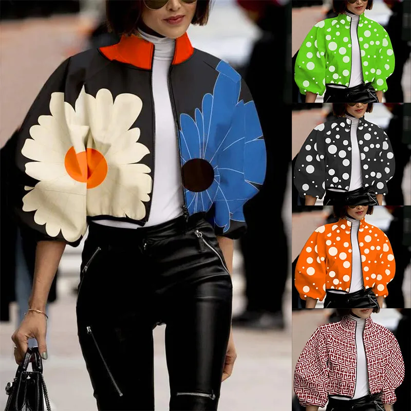 Spring Autumn New Zip Jacket Ladies Chic Dot Print Short Tops Long Sleeve Coat Design Clothing Trend Harajuku Small Jacket Women
Spring Autumn New Zip Jacket Ladies Chic Dot Print Short Tops Long Sleeve Coat Design Clothing Trend Harajuku Small Jacket Women