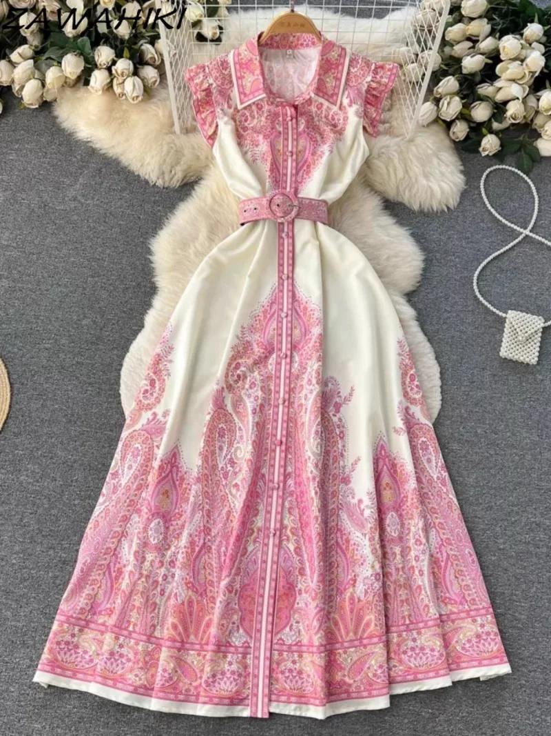 Bandage Summer Dress Women Turn Down Collar Sleeveless Long Dresses for Women Slim Waist Print Vestidos Office Lady Ropa Mujer
Bandage Summer Dress Women Turn Down Collar Sleeveless Long Dresses for Women Slim Waist Print Vestidos Office Lady Ropa Mujer
