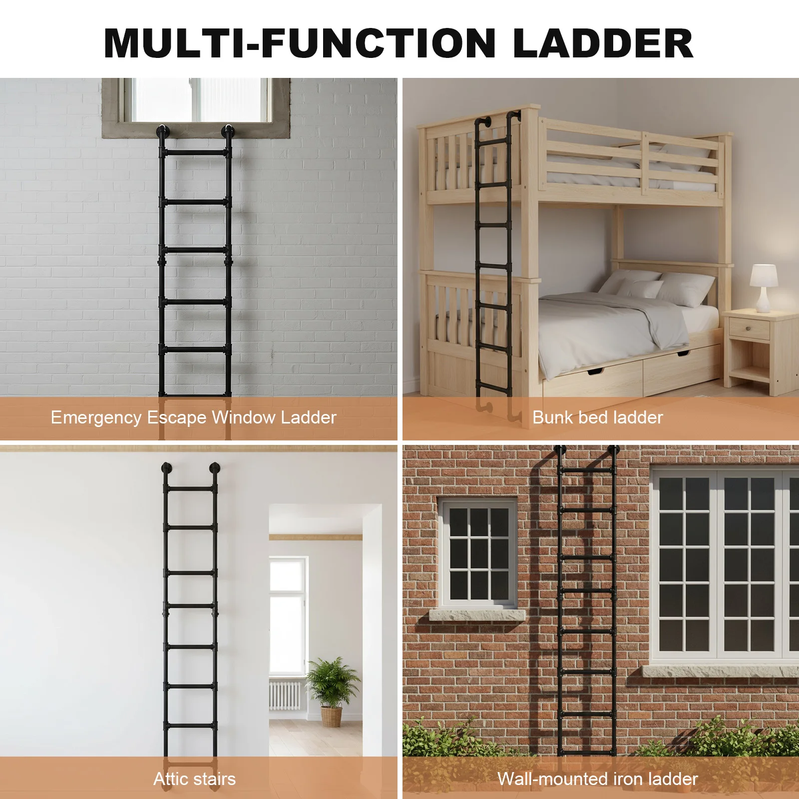 Настенная лестница для экономии пространства, сверхпрочная металлическая лестница из углеродистой стали для караванов, общежитий, двухъярусных кроватей
Настенная лестница для экономии пространства, сверхпрочная металлическая лестница из углеродистой стали для караванов, общежитий, двухъярусных кроватей