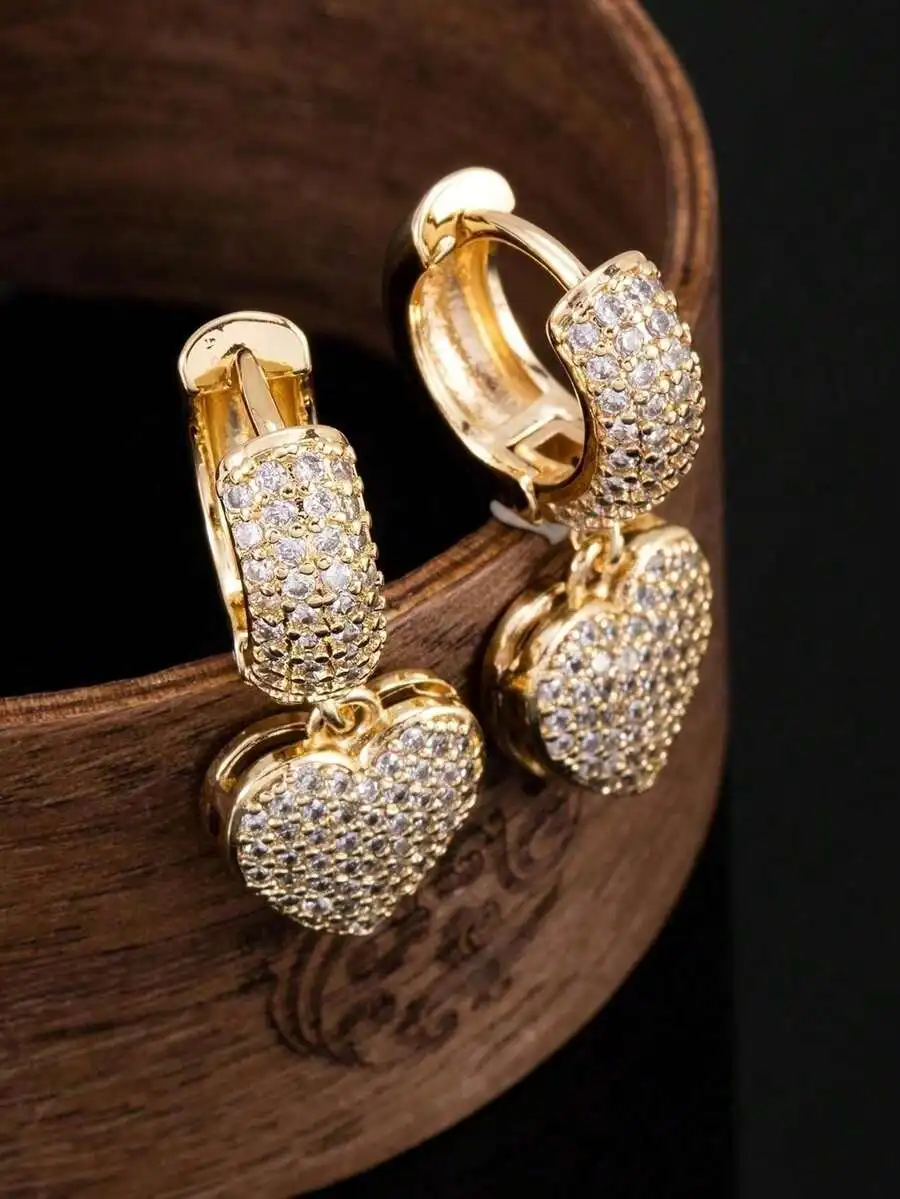 Crystal White Heart Drop Hoop Earrings For Women Vintage Style Wedding Jewelry
Crystal White Heart Drop Hoop Earrings For Women Vintage Style Wedding Jewelry