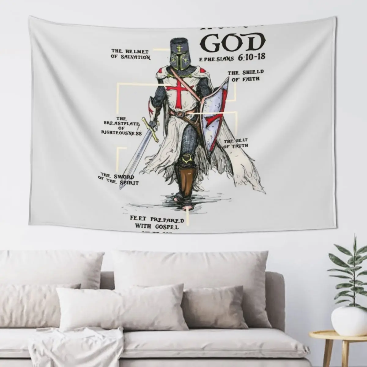 Templar Shield Cross Medieval Warrior Sword Knights Templar Armor of God Helmet Emblem Tapestry Decoration Bedroom Tapestry
Templar Shield Cross Medieval Warrior Sword Knights Templar Armor of God Helmet Emblem Tapestry Decoration Bedroom Tapestry