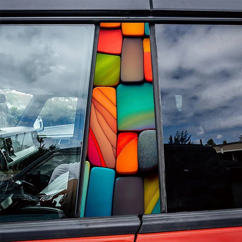 2 pieces of automotive B-pillar stickers Geometric Color Blocks Protective film, PVC material film
2 pieces of automotive B-pillar stickers Geometric Color Blocks Protective film, PVC material film