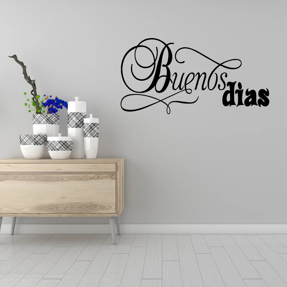 1 pc buenus dias Spanish word Decorative wall sticker Waterproof Home Decor For bedRooms Diy Decoration Wall Art Decal
1 pc buenus dias Spanish word Decorative wall sticker Waterproof Home Decor For bedRooms Diy Decoration Wall Art Decal