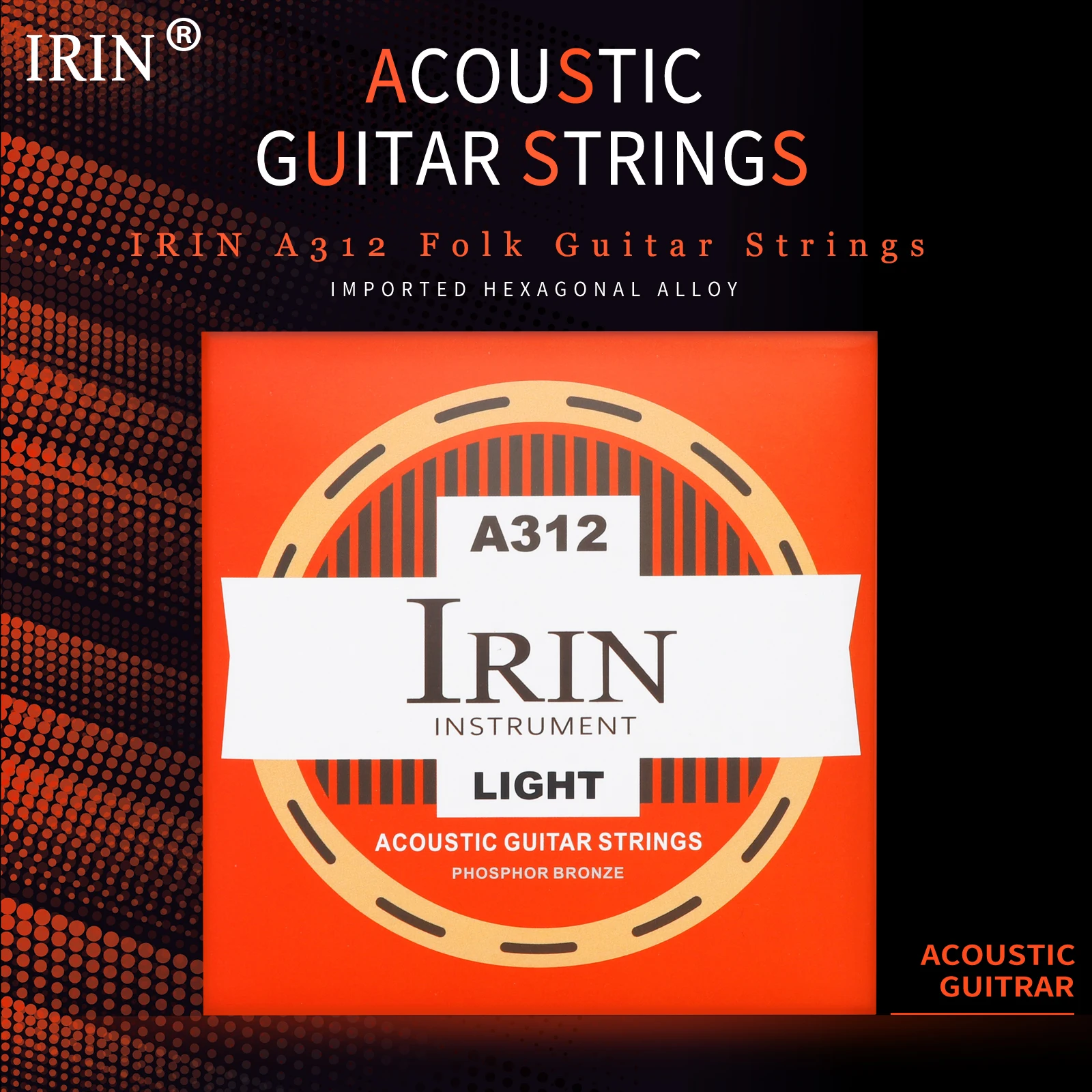 IRIN A312 Acoustic Guitar Strings High Carbon Alloy Steel Core Copper Wound Strings Guitarra String Guitar Parts & Accessories
IRIN A312 Acoustic Guitar Strings High Carbon Alloy Steel Core Copper Wound Strings Guitarra String Guitar Parts & Accessories