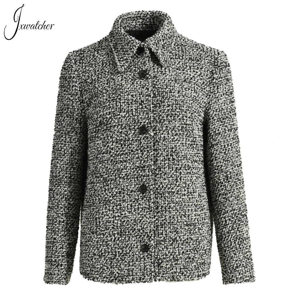 Jxwatcher Women's Tweed Jacket Single-Breasted High-Quality Winter Woolen Coat Fashion Office Ladies Suit 2023 Spring New Style
Jxwatcher Women's Tweed Jacket Single-Breasted High-Quality Winter Woolen Coat Fashion Office Ladies Suit 2023 Spring New Style