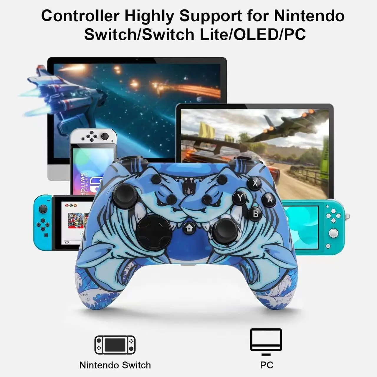 Suitable for Nintendo Switch Pro gamepad, dual motor vibration, colorful Bluetooth wireless gamepad
Suitable for Nintendo Switch Pro gamepad, dual motor vibration, colorful Bluetooth wireless gamepad