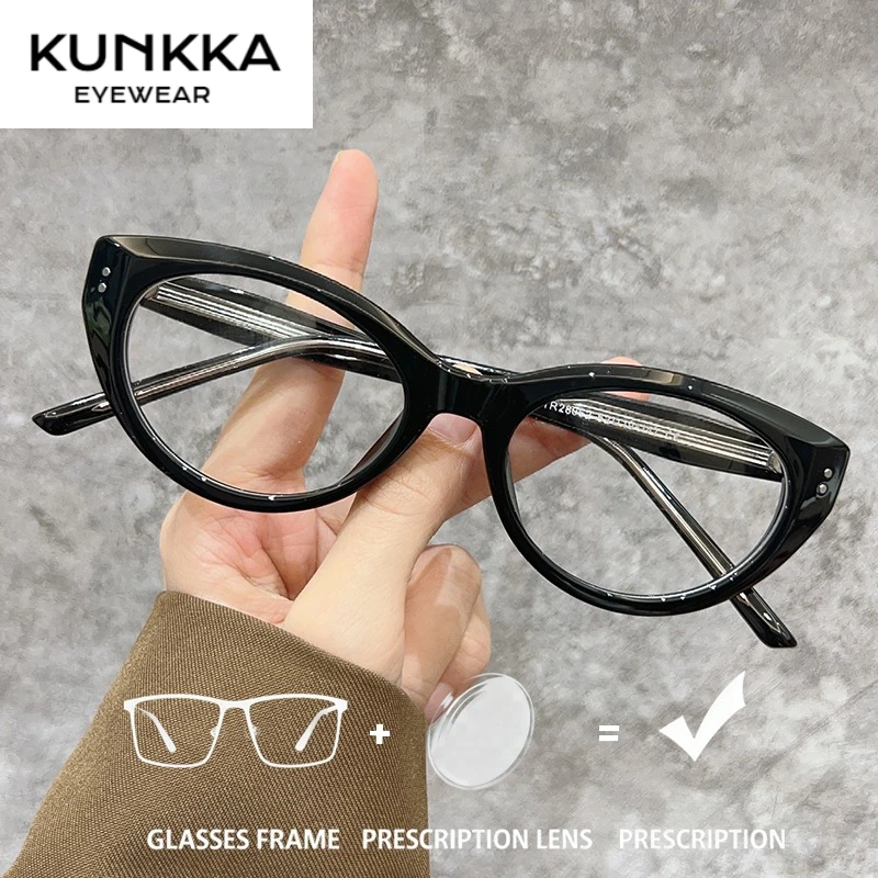 KUNKKA Classic Cat's Eye Prescription Glasses Women Retro Cat-eye Anti Blue Light Photochromic Eyewear Optical Myopia Eyeglasses
KUNKKA Classic Cat's Eye Prescription Glasses Women Retro Cat-eye Anti Blue Light Photochromic Eyewear Optical Myopia Eyeglasses