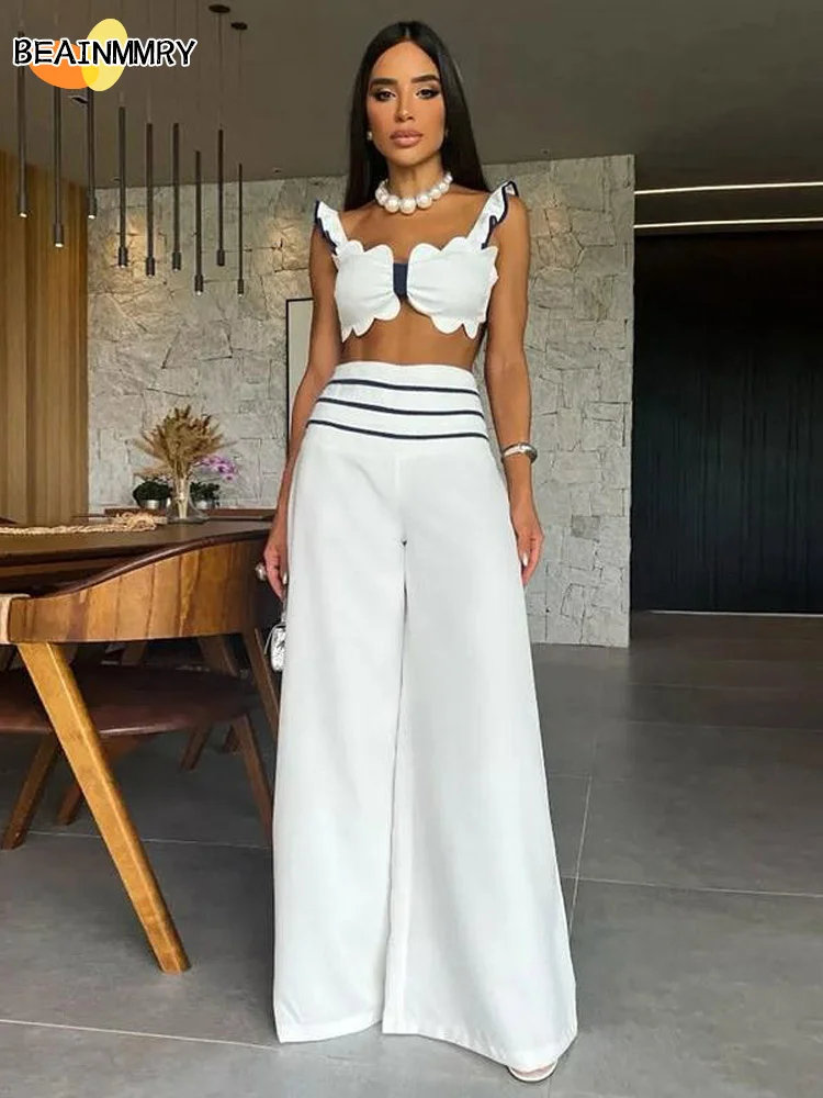 2025 Y2k Women's 2-piece Sets Sexy Backless Lace Camisole Pleated Long Pants Set Chic Summer Loose Trousers Suit Mopping Outfits
2025 Y2k Women's 2-piece Sets Sexy Backless Lace Camisole Pleated Long Pants Set Chic Summer Loose Trousers Suit Mopping Outfits