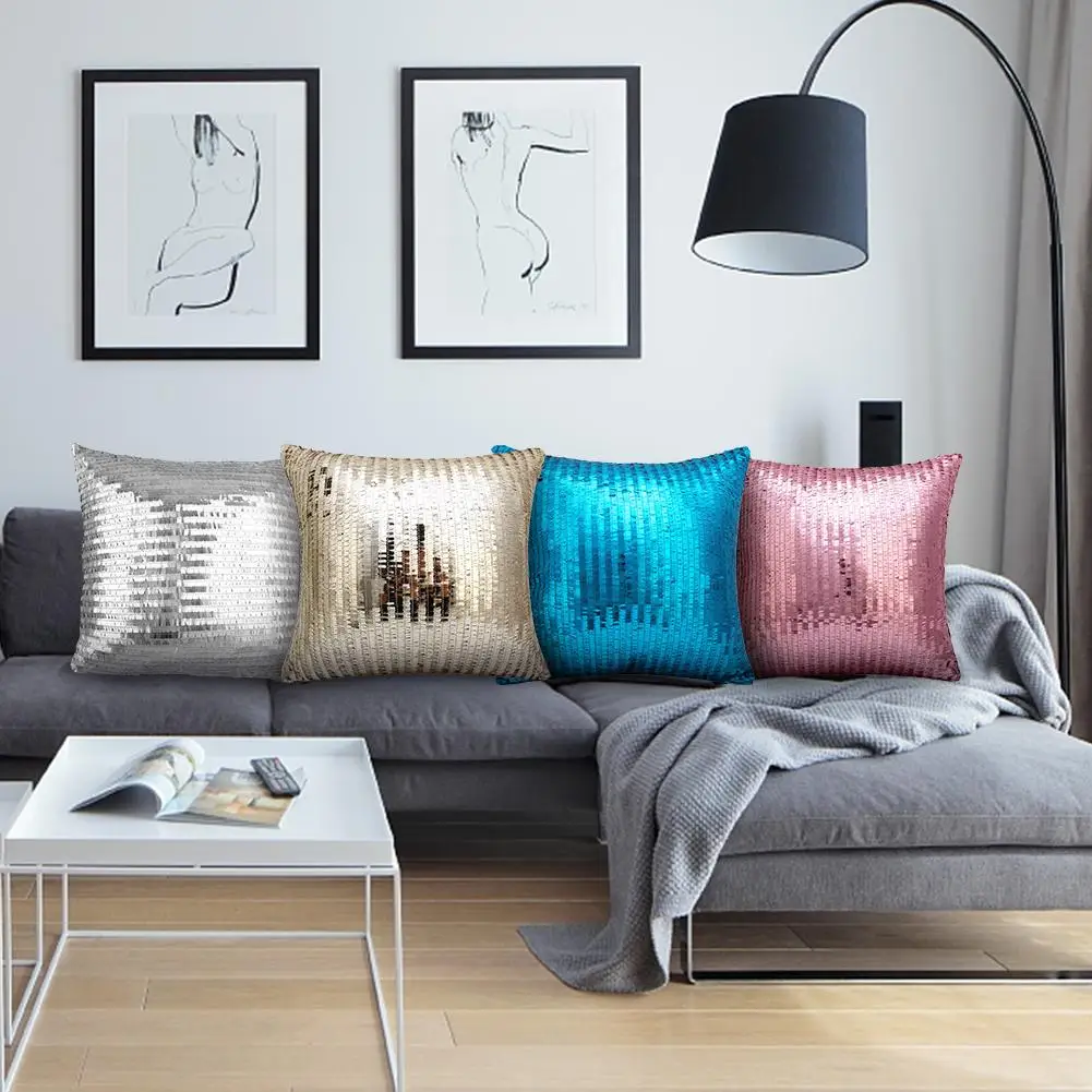 Glitter Bling Sequin Pillow Covers Solid Color Luxurious Fashion Square Cushion Cases Sofa Home Decorative Pillowcase
Glitter Bling Sequin Pillow Covers Solid Color Luxurious Fashion Square Cushion Cases Sofa Home Decorative Pillowcase