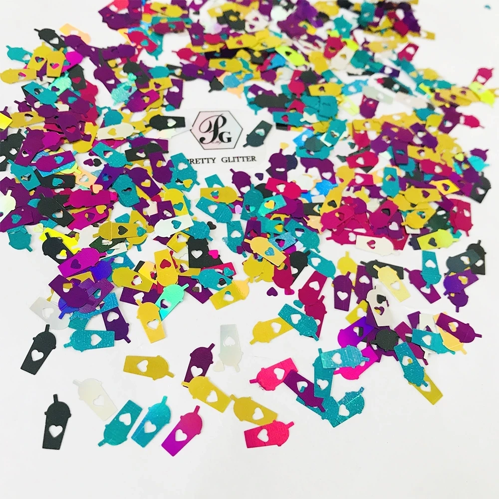 PrettyG Wholesale 10mm Colorful Coffee Cup Shape Glitter Sequin Holographic Glitter Flakes For Resin Nail Art DIY Decoration
PrettyG Wholesale 10mm Colorful Coffee Cup Shape Glitter Sequin Holographic Glitter Flakes For Resin Nail Art DIY Decoration