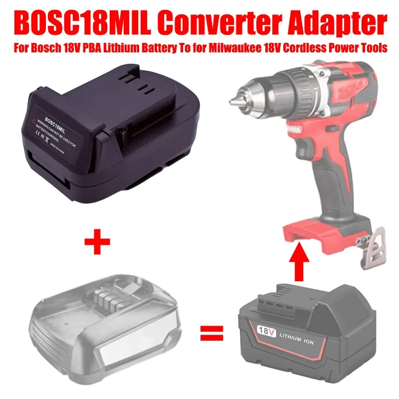 HAKSINKY Power Tool Battery Adapter BOSC18MIL for Bosch 18V PBA Lithium Battery Convert To for Milwaukee 18V Cordless Power Tool
HAKSINKY Power Tool Battery Adapter BOSC18MIL for Bosch 18V PBA Lithium Battery Convert To for Milwaukee 18V Cordless Power Tool