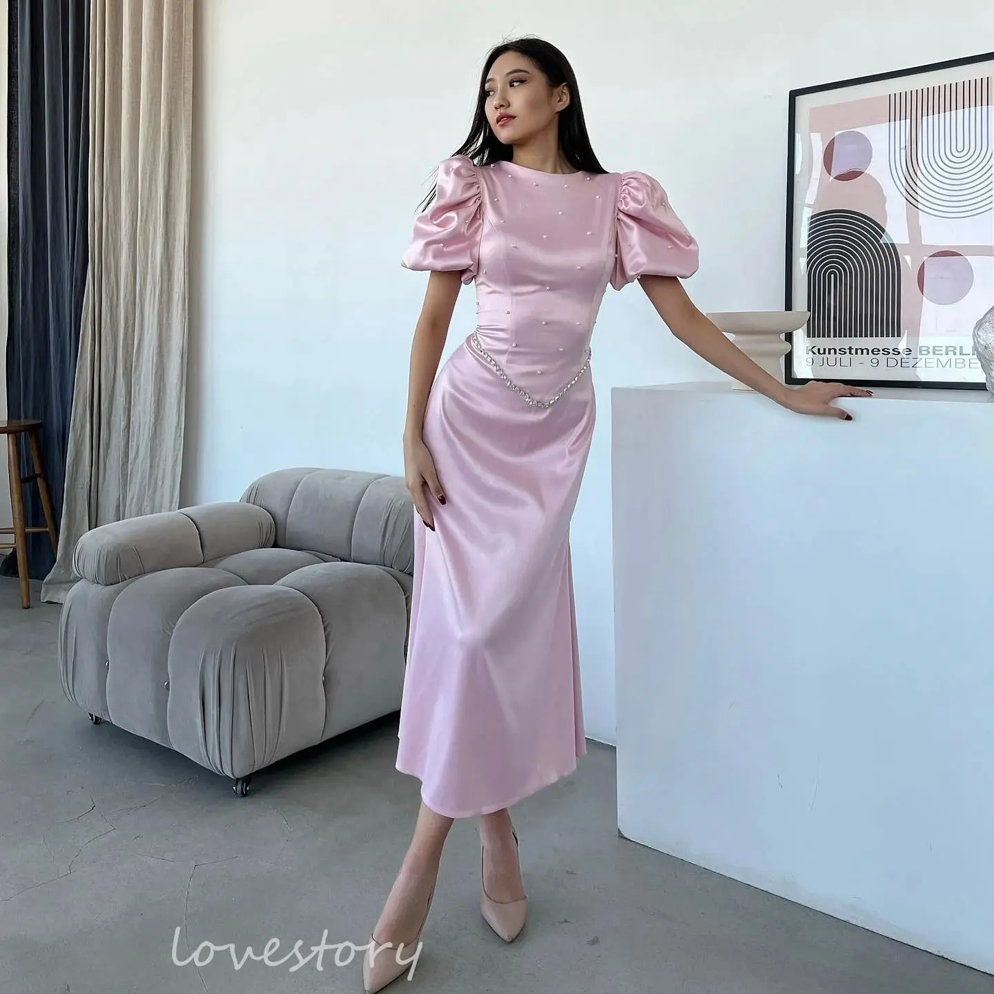 Lovestory Pink Evening Dresses Ankle Length Puff Sleeve Formal Occasion Gown Beaded Prom Dress Evening Gowns 2024 Floor Length
Lovestory Pink Evening Dresses Ankle Length Puff Sleeve Formal Occasion Gown Beaded Prom Dress Evening Gowns 2024 Floor Length