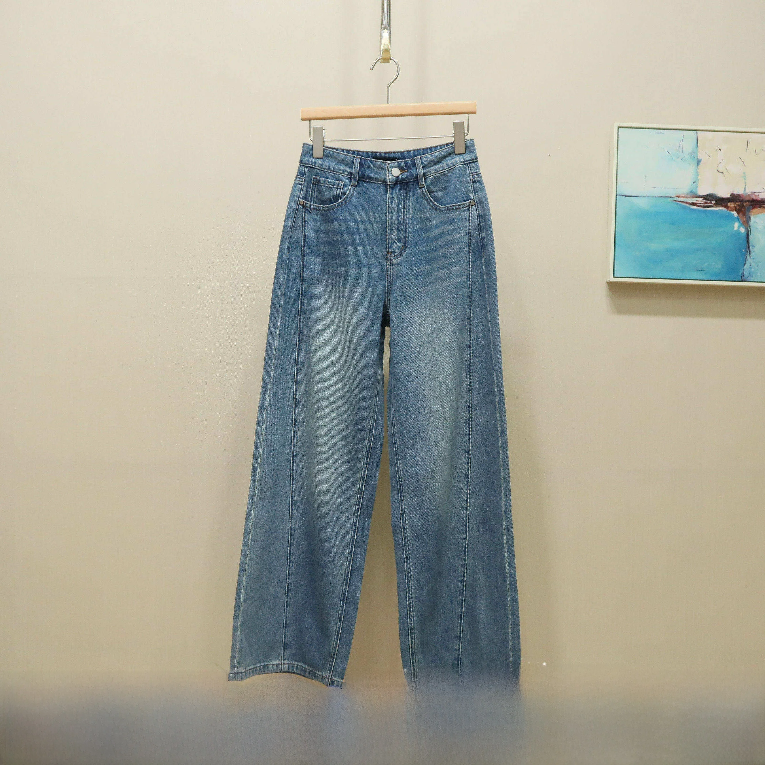 Simple Straight Leg Jeans High Waist Zipper Fly Cotton Blend Casual Pants Spring 2026 ngi Clothing Fraance Ele adow
Simple Straight Leg Jeans High Waist Zipper Fly Cotton Blend Casual Pants Spring 2026 ngi Clothing Fraance Ele adow
